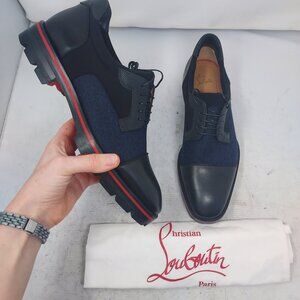 Christian Louboutin Navy Mika Sky Flat Derby Shoe